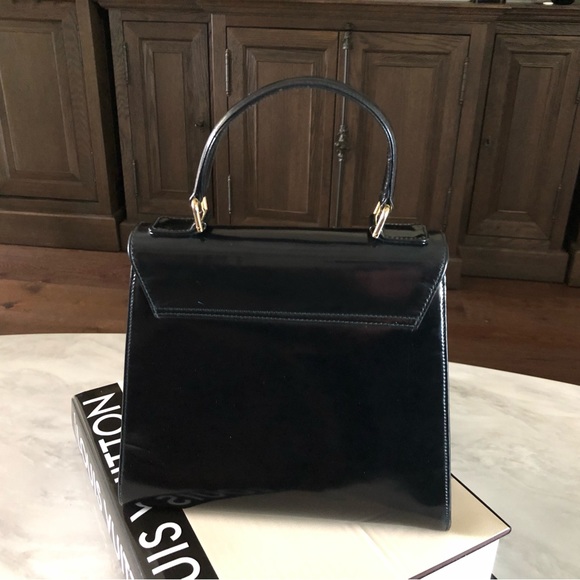 SOLD Givenchy Very Rare Vintage Black Patent Top Handle 4G Handbag - Picture 4 of 17